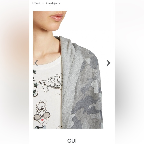 REDUCED!!Amazing “OUI” cami grey tones cardigan hoodie, open front, cord tie! - Picture 14 of 17